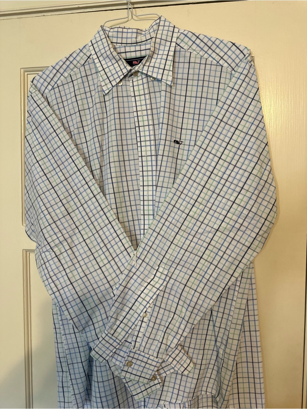 Vineyard Vines Blue and Green Windowpane Dress Shirt